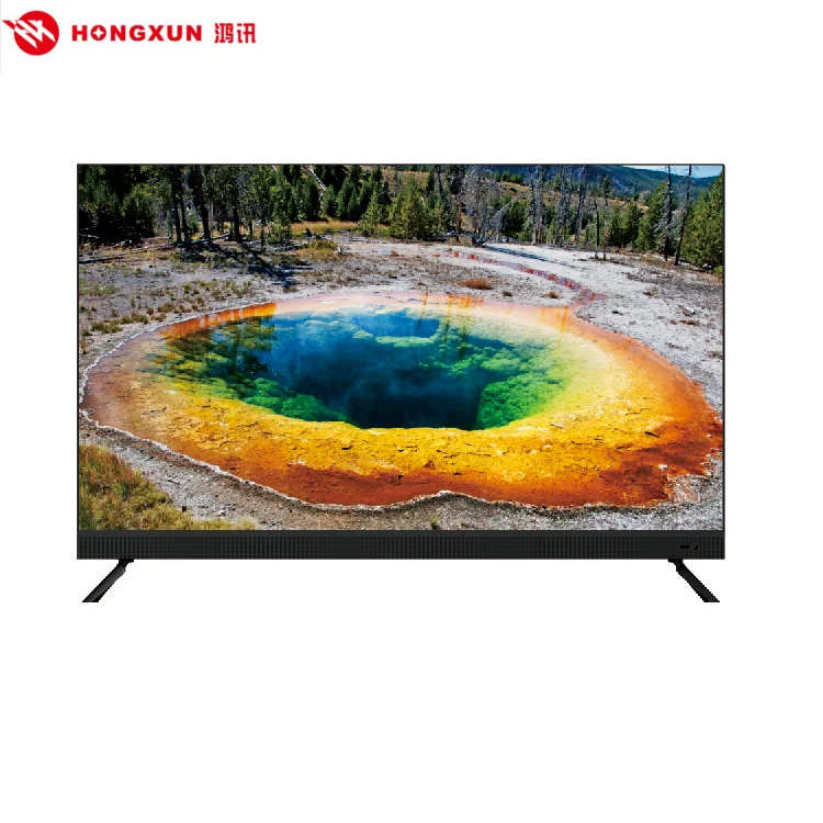 Hongxun Factory Full Screen  Hifi Sound Bass Led Smart Tv 4K Ultra Hd 32 43 50 55 Inch Television Qled Tv