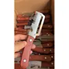 Scallion knife with wooden handle
