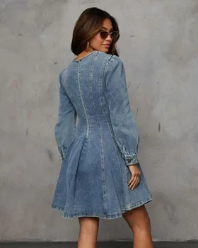 Plus Size Soft Jean Dress Denim Skater Mini Dress Medium Southern Fashion  Boutique Bliss