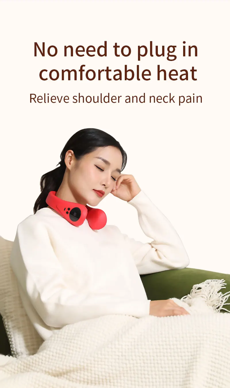 Electric Neck Back Shoulder Warmer Relax Massage Relieve Neck Pain TENS Shiatsu Deep kneading Mini Neck Massager With Heat rk-83