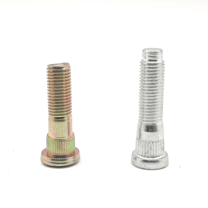 Wheelsky Popular Knurl Chromated Wheel Studs Hex Lug Bolts Nuts