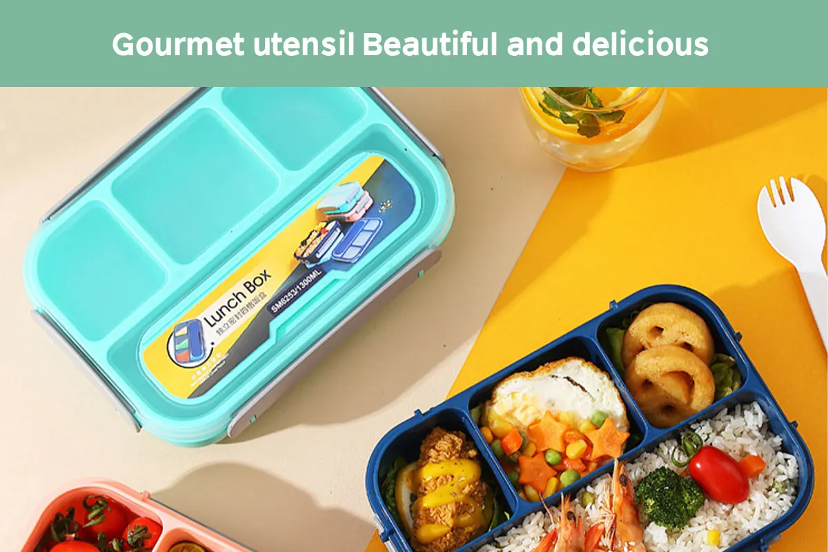 Plastic Lunch Box Custom Insulated Bpa Free Microwave Leakpfoof Bento