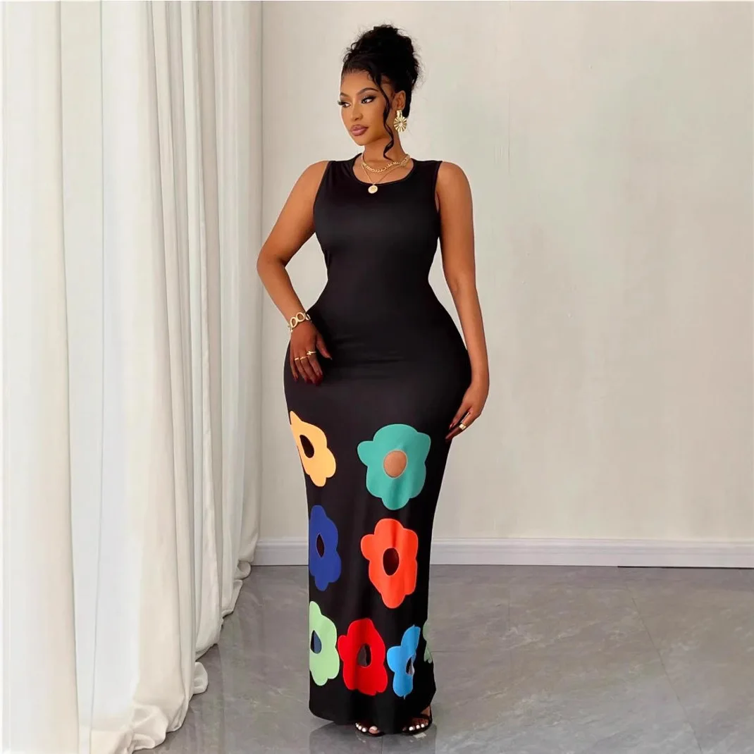 Summer New Women Clothing Ladies Elegant Fashion Round Neck Sleeveless Color Matching Ho aperçu 2