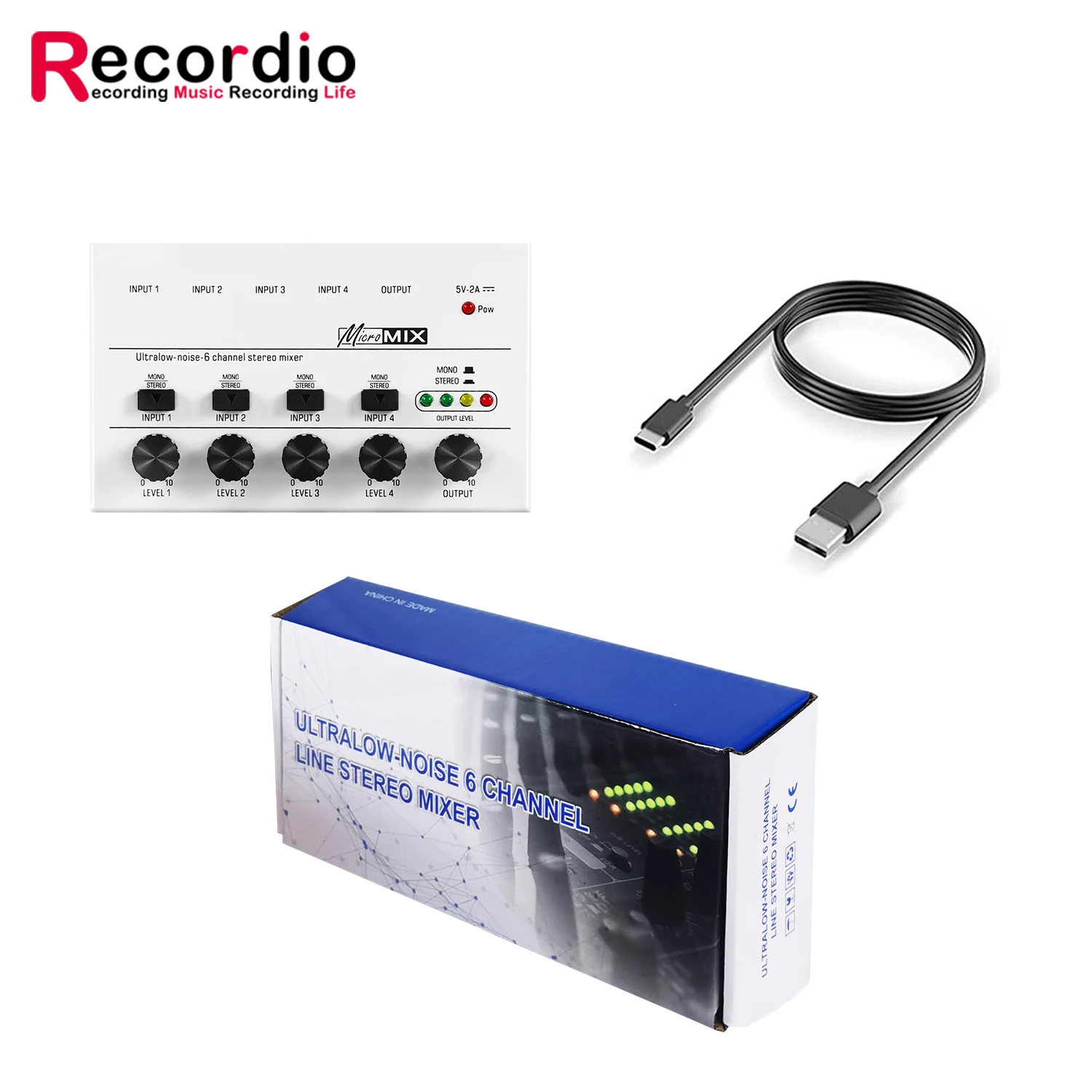 Gaxmx4 Oem/odm 4 Channel Ultra Lownoise Line Mixer Mini Stereo Mixer