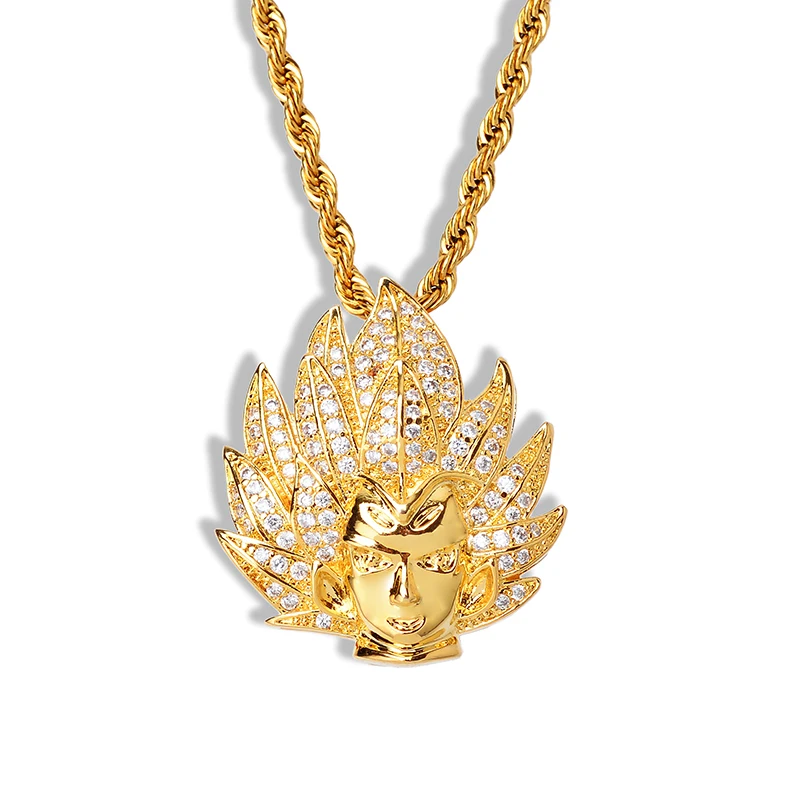 Hip Hop Jewelry Super Saiyan Pendant Necklace Dragon Ball Z