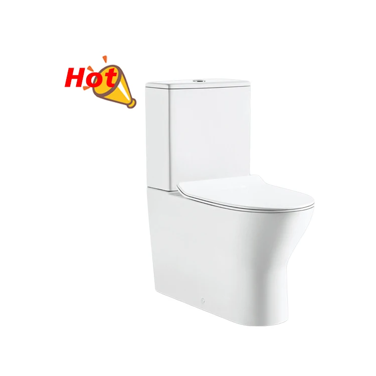 High Quality Back To Wall Ceramic Toilet Bowl WC Rimless Dual Flush Two Piece Toilet Water Closet