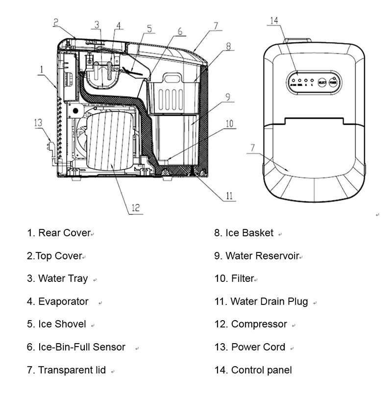 Popular Design Factory Custom Home Use Portable Ice Maker Machine