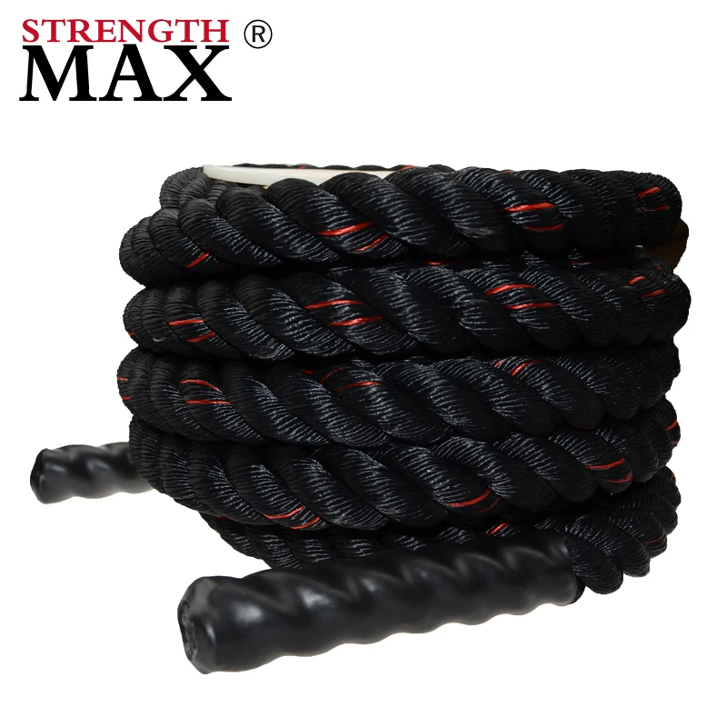 (JL Rope) Gym Equipment Training Ropes, Poly Dacron Battle Rope 1.5/2 Inch 30, 40, 50Ft