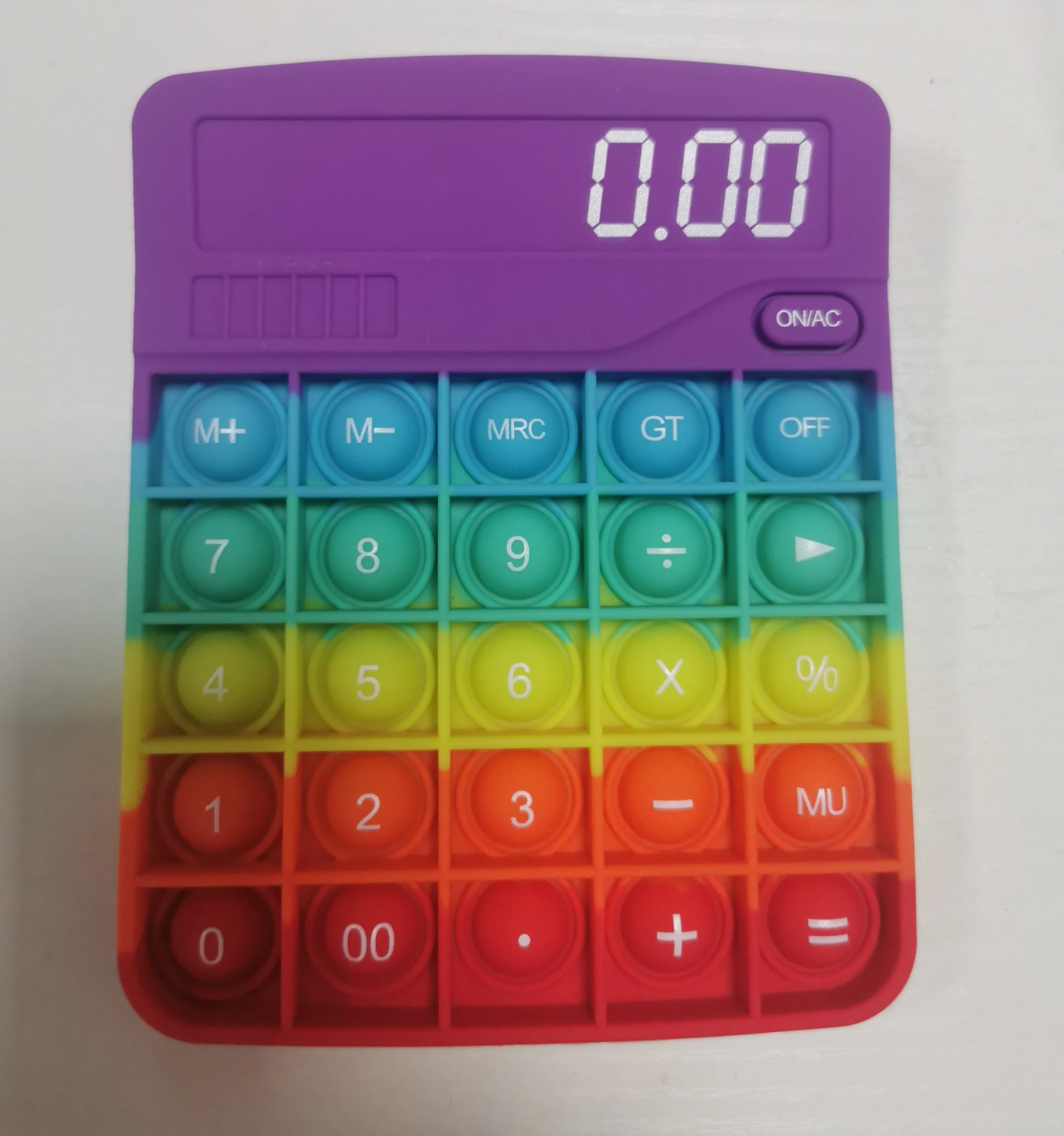 Calculator Rainbow Color Push Pops Bubbles Sensory Fidget Toys Autism Special Needs Stress Relief Tool Toy for Kids & Adults