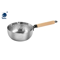 Кухонная посуда в японском стиле, кастрюля для приготовления супа, соуса из нержавеющей стали, кастрюля для ресторана с деревянной ручкой