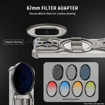 NEEWER PA067/PA068 15 Pro/Pro Max Phone Cage Rig Mobile Phone Video Cage LiteArmor Metal Frame Smartphone Video Rig detail image