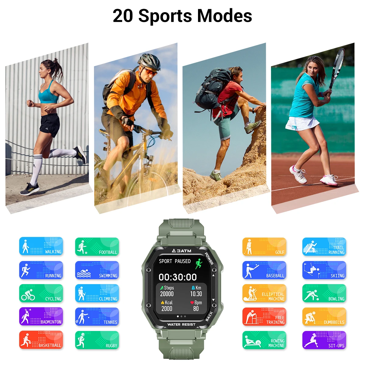 Smartwatch 2021 Rugged Watch For Men 