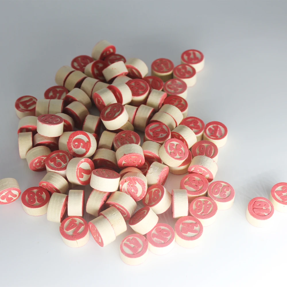 Ningbo Royal Высококачественная цветная коробка деревянная классическая настольная игра в бинго 90 шт. деревянный чип для 48