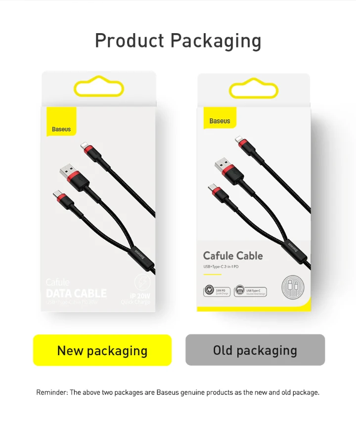 Baseus cafule USB+Type-C 2-in-1 PD Cable Double-Head Design data cable
