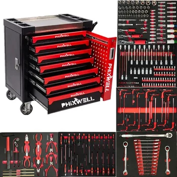 7 drawers Tool Cabinet Chest  Truck Auto Repair Workshop Hardware Toolbox Multi-function Cart Repair Iron Drawer in stock