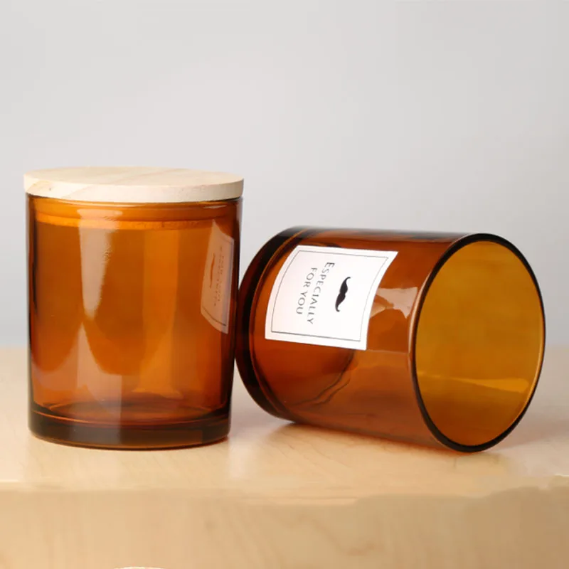 Luxury Elegant Unique Empty Brown Candle Jars 8 Oz 10 Oz 12oz 14 Oz