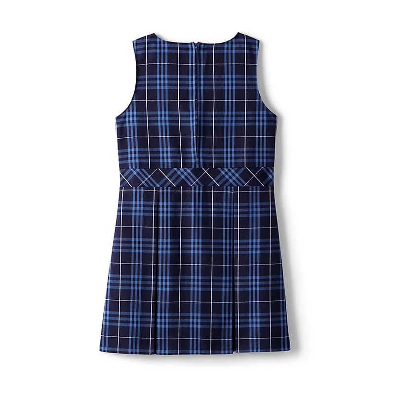 blue plaid pinafore dress Pinafore Dress in Blue Plaid Cord With Ribbed Top 12M