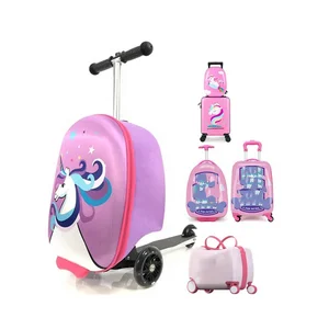 High Quality Kids Kick Luggage Scooter / Popular Skate Scooter for Kids / Three Wheel Kids Scooter Bag Suitcase