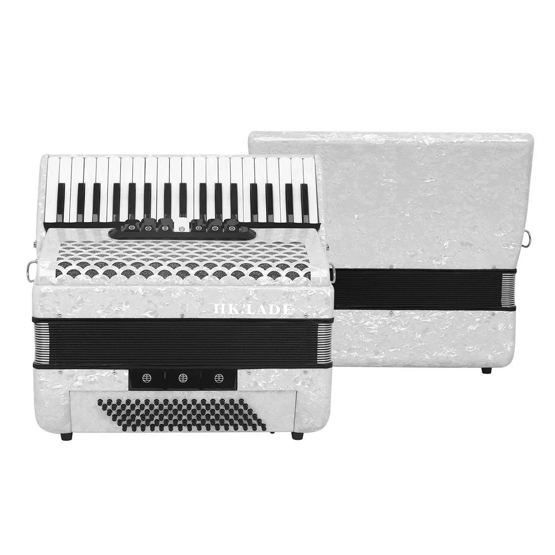 HK LADE 37-Key 96 Bass Accordion in White with Bag - Perfect for
