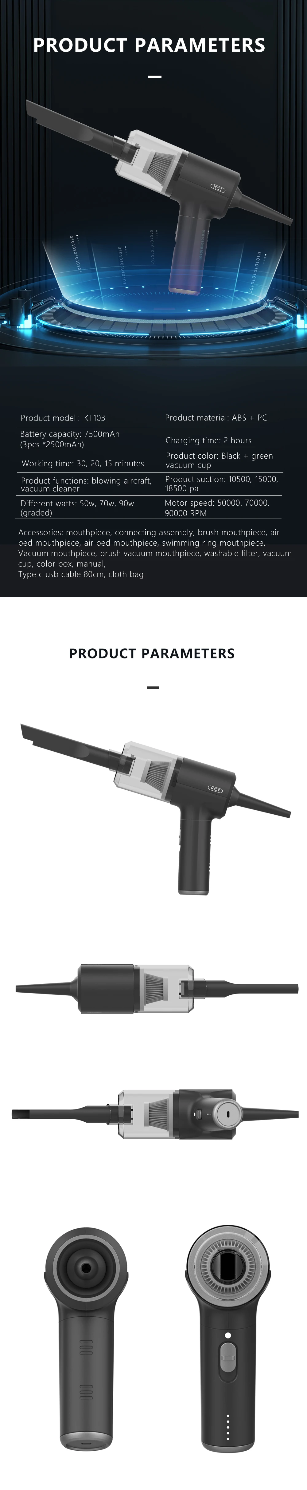 Wireless Car Vacuum Cleaner Portable Car Cleaner Vacuum For Car Mini