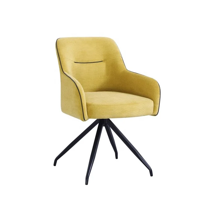 Modern Design Upholstered Comfort Fabric Metal Leg Dining Room Chair JDC-1230
