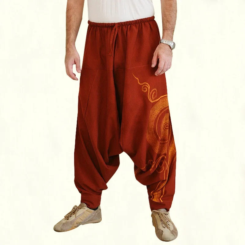 Gothic Mens Fashion Loose Harem Pants Casual Sport Joggers Medieval Vintage  Baggy Trousers High Quality