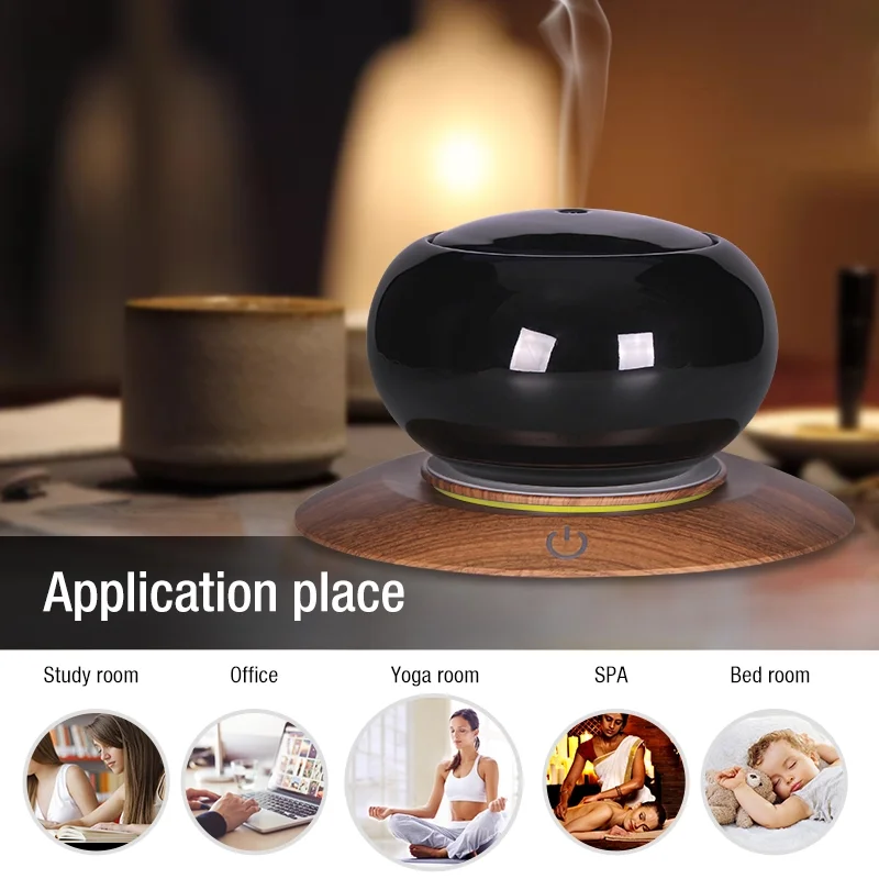 Home Humidifier 300ml Ceramic Wireless Smart Speaker App Control Aroma Essential Oil Diffuser Original Factory