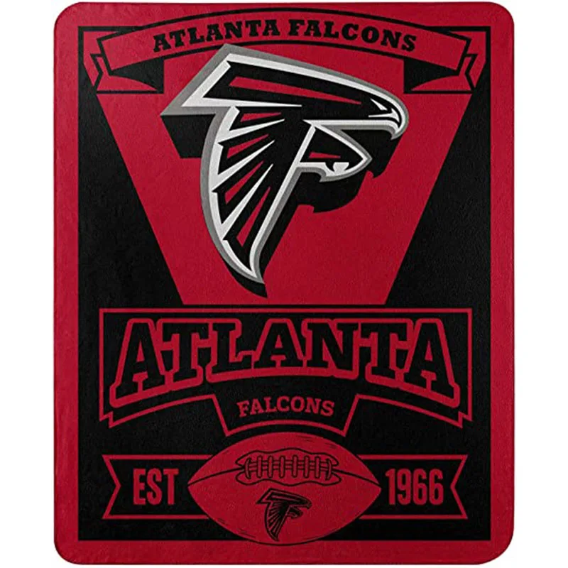 Оптовая продажа дешевое Фланелевое Флисовое одеяло из шерпы для американского футбола всех команд по регби Атланты