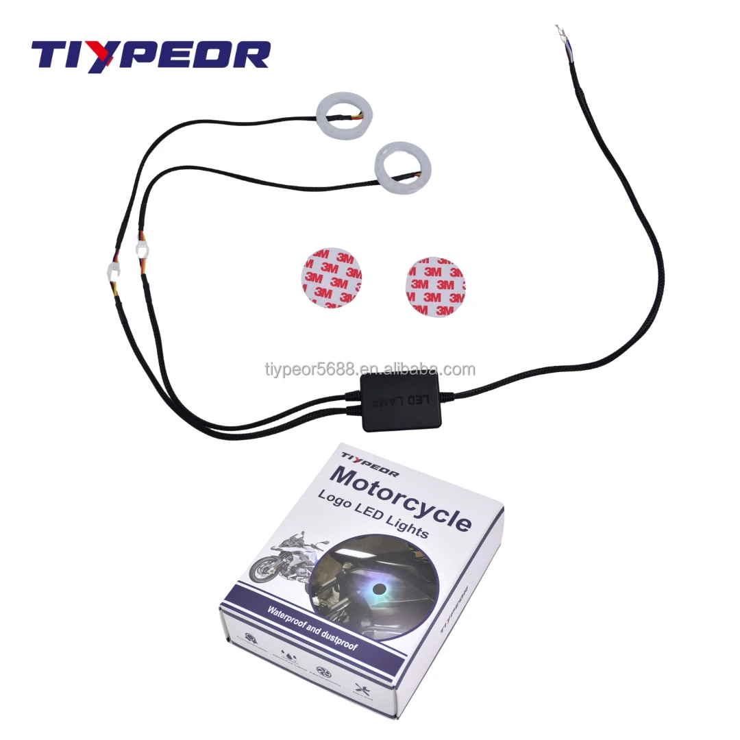 product tiypeor led angel eyes 50mm rgb bluetooth control light circle with cover ring light for bmw logo backlight logo led for yamaha-5