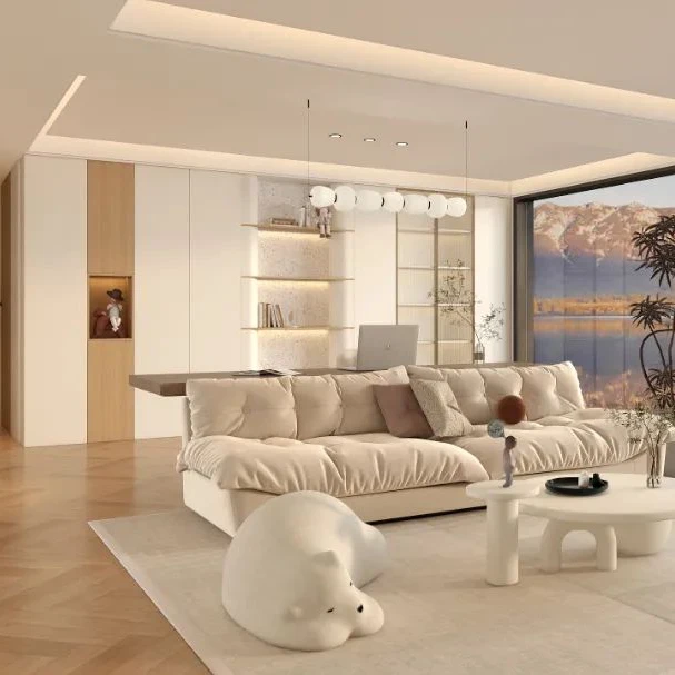 Melinco Villa Under Stair Storage Cabinet with Continuous Color Wall and Concealed Door Custom Millwork Cabinet