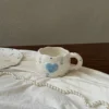 Tazza con fiori a cuore blu, 300ml