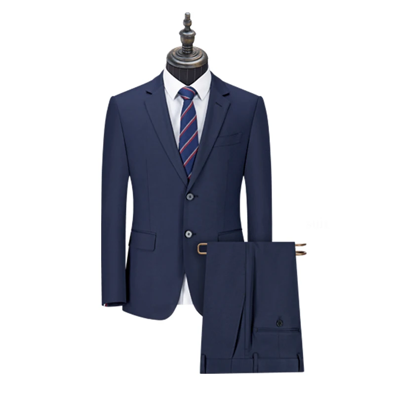 Blue Men's Professional Suit Suit Top and Pants Factory Wholesale OEM and ODM Orders HK2053-1