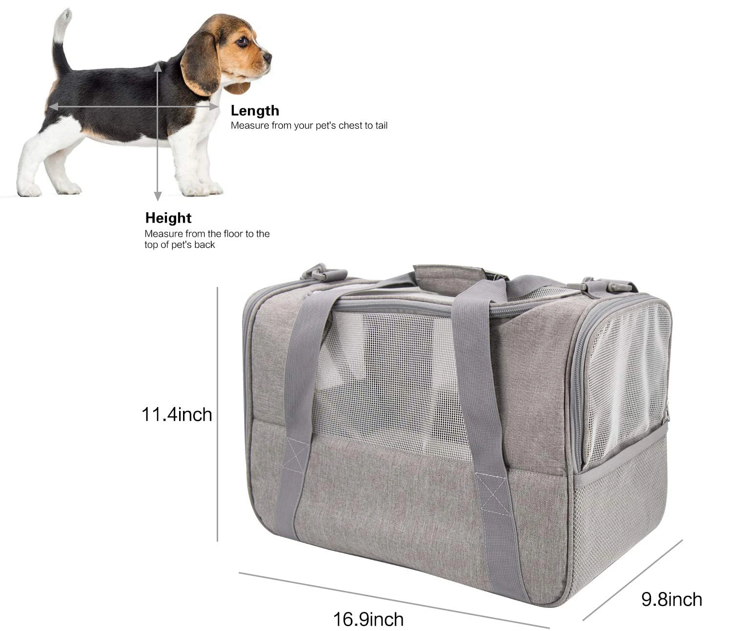 Airline Approved Small Puppy Pets Travel Carry Bag Pet Carrier Bag