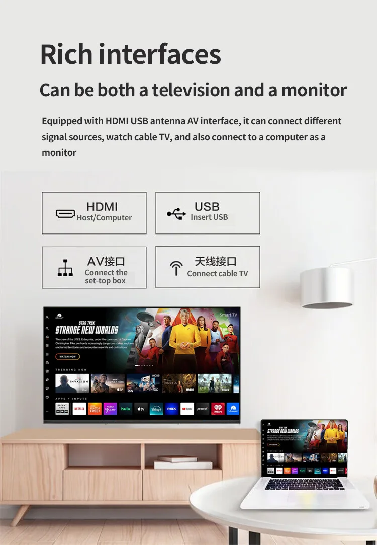 Original Manufacturer Factory Smart Miniled Qled Tv Accept Custom Led 32 43 50 55 65 75 85 Inch 2k 4k 8K Android Smart