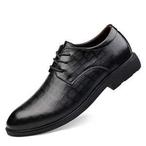 Men Classic Black Dress Shoes Business Leather Shoelace Gentlemen Shoes