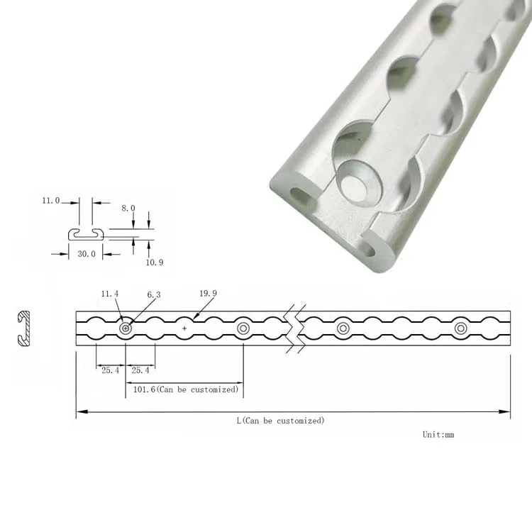 Light Duty Load Airline Rail Logistic Aluminum L Track Tie Down System details