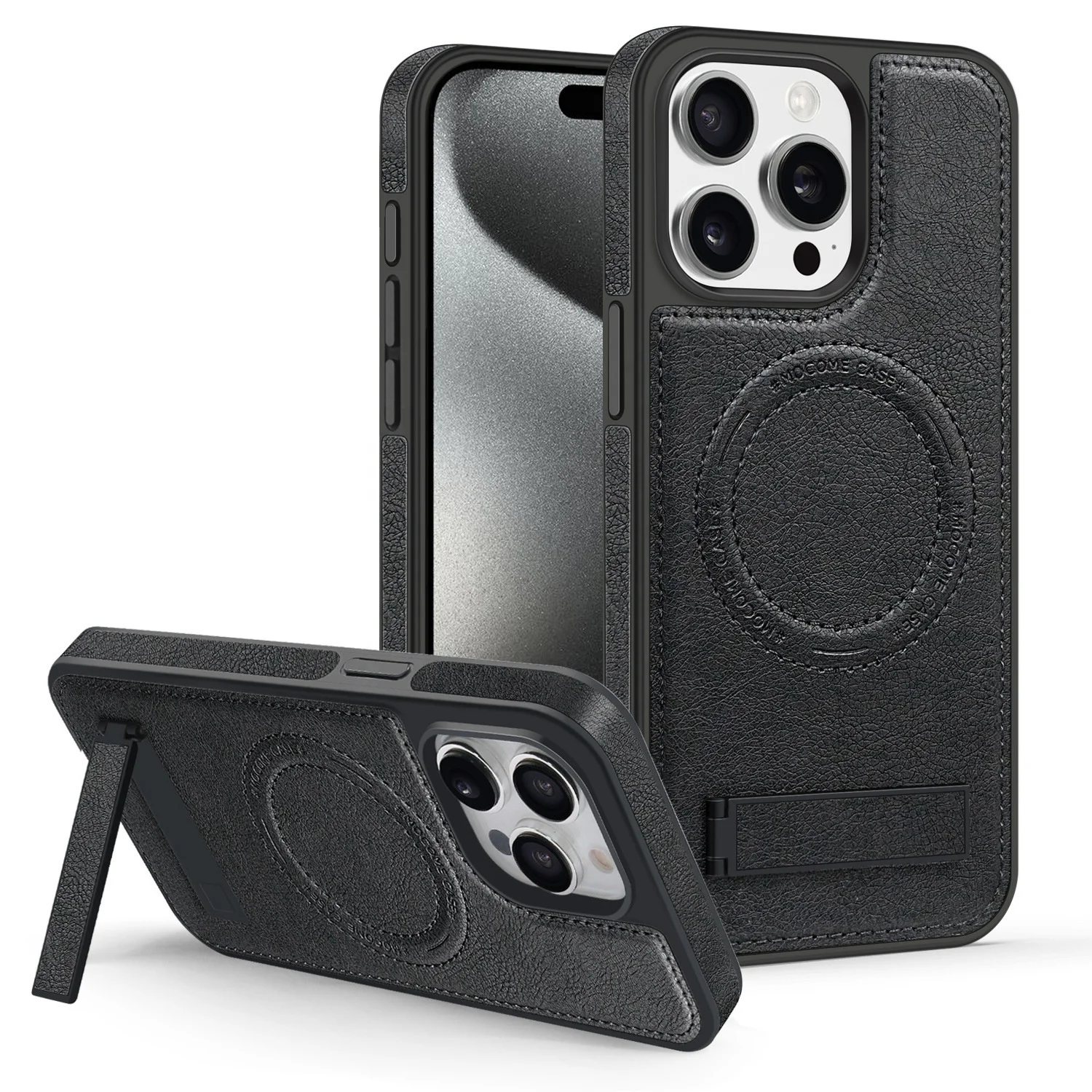 Funda de teléfono de cuero invisible creativa para Iphone 16 15 14 13 12 11 Plus Pro Max con protección magnética contra caídas  