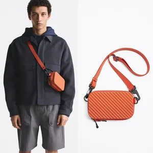 Wholesale New Design Orange Fashion Rigid Men's Box Crossbody Shoulder Sling Side Bag for Men