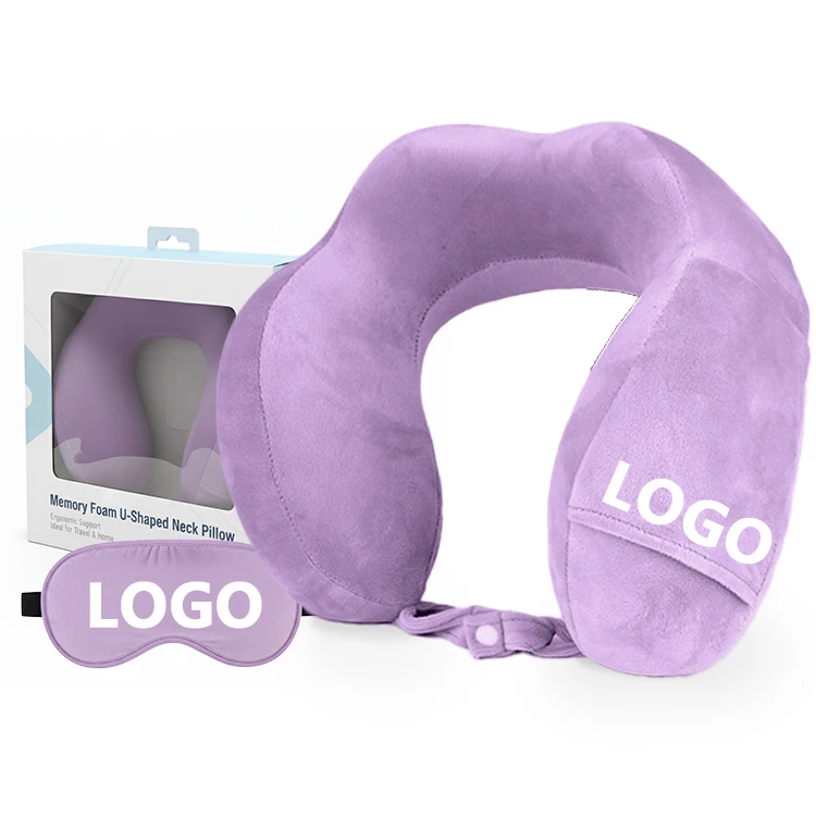 Custom Luxury Memory Foam Neck Travel Pillow Washable U Shaped Neck Pillow