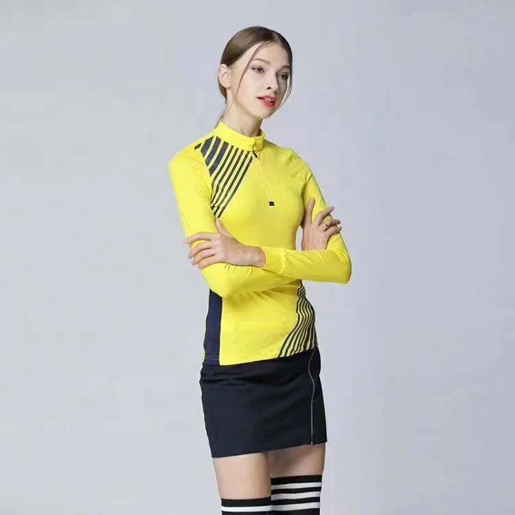 Женская рубашка для гольфа с длинным рукавом, рубашка для гольфа на заказ, женская одежда для гольфа, рубашка для йоги
