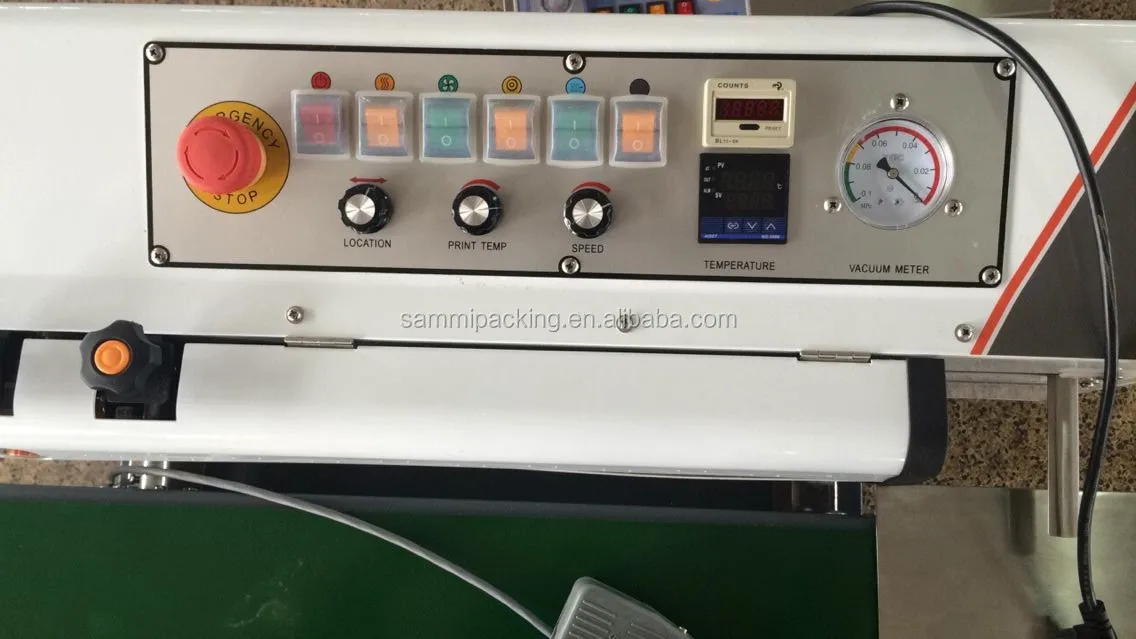 LF1080 Series Continuous air Suction and Gas Flushing Band Sealer Vacuum Inflating Bag Sealing Machine With Color Ink Printing
