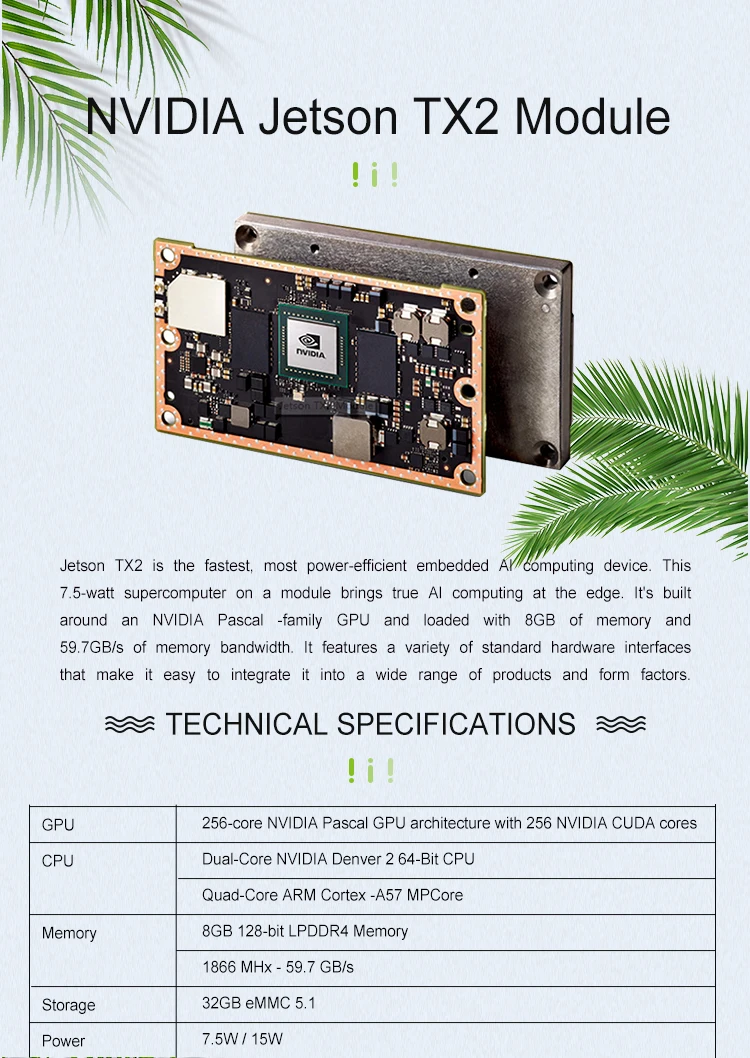 Original Factory Nvidia Jetson Tx2 Series Tx Module With Network Chip