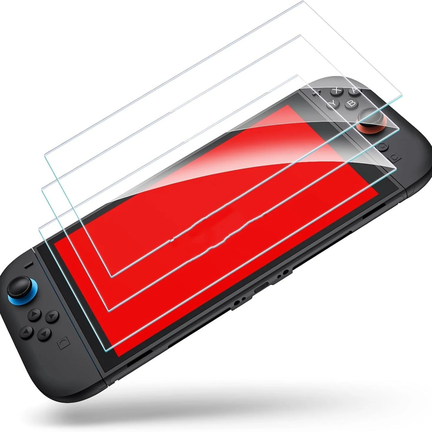 product laudtec hardness tempered glass screen protectors for nintendo switch 2 gaming console tempered film set-3