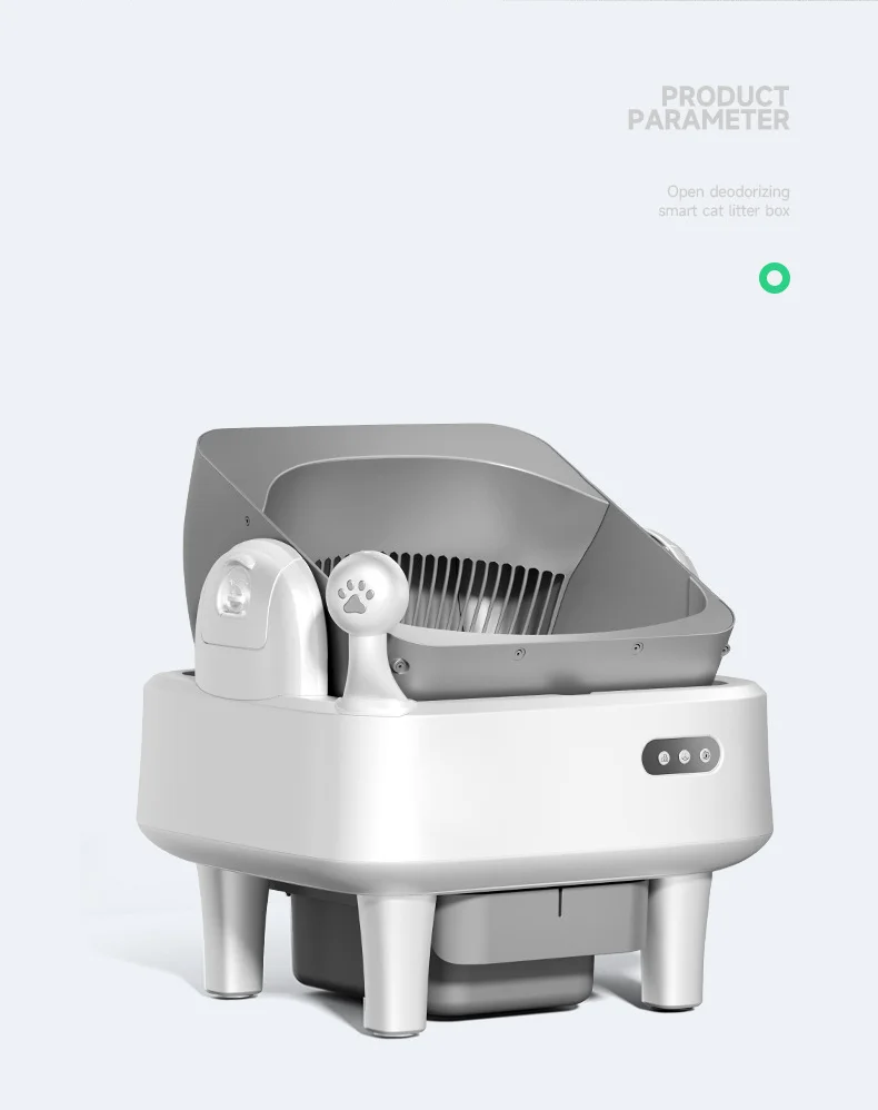 Extra Large Open Smart Cat Litter Box with Dual Negative Ion Deodorizer Automatic Self-Cleaning Anti-Splash Cat Litter Tray supplier