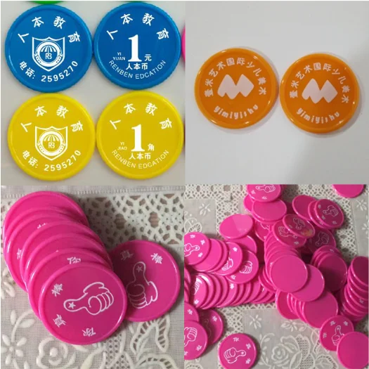 Custom Plastic Coins For Park Playground And Amusement Equipment