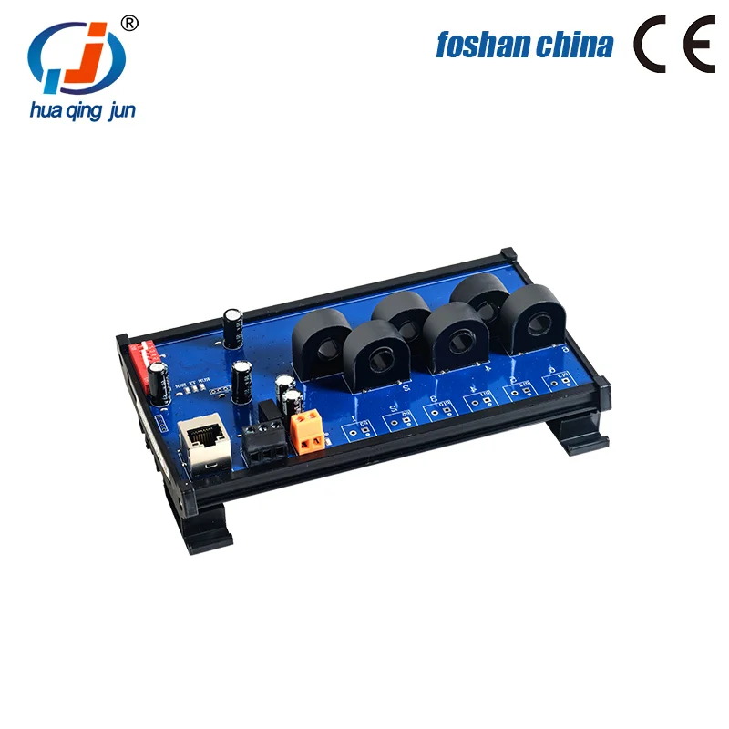Huaqingjun 6-Channel RS485 Ethernet AC Current Transformer Detection 25A 50A Modbus RTU Modbus TCP Data Acquisition Module