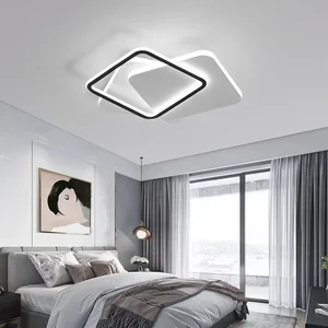 Modern Style Surface Mounted LED Ceiling Light Slim Acrylic Simple Rectangle & Design Iron Base Indoor Bedroom Lamps Lighting