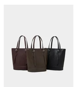 2026 Women's Genuine Leather Single Shoulder Vintage Style Bucket Bag New Style Waterproof Underarm Fashion Accessory