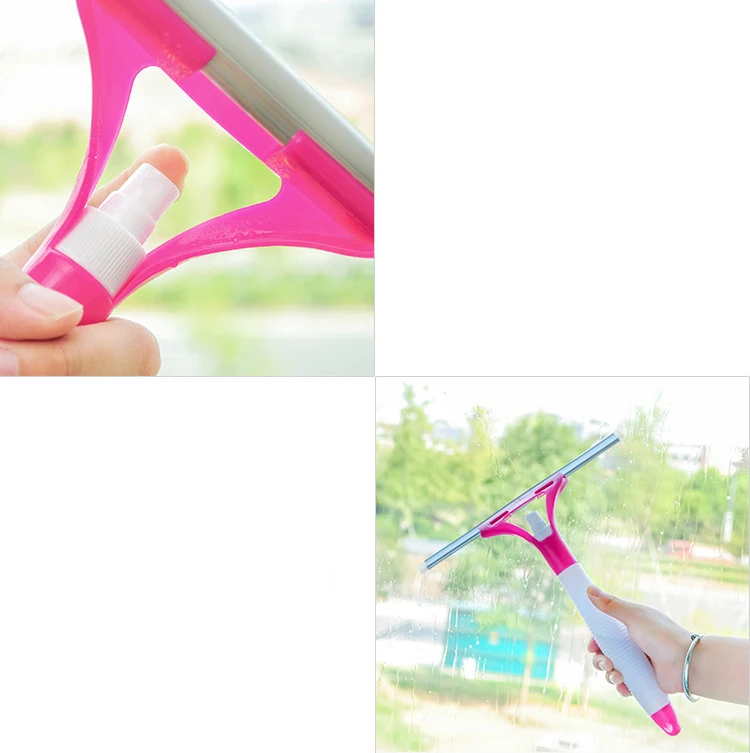 FF438 2 in 1 Window Wiper Cleaner with Sprayer  Car Windshield Squeegee Cleaning Tools Glass Wiper