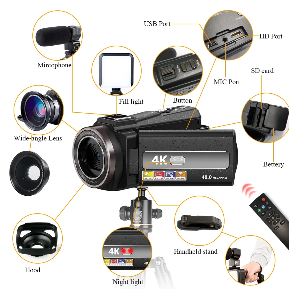 4k Hd Handycam Camcorders Dslr Camera For Youtube Live Video Camera